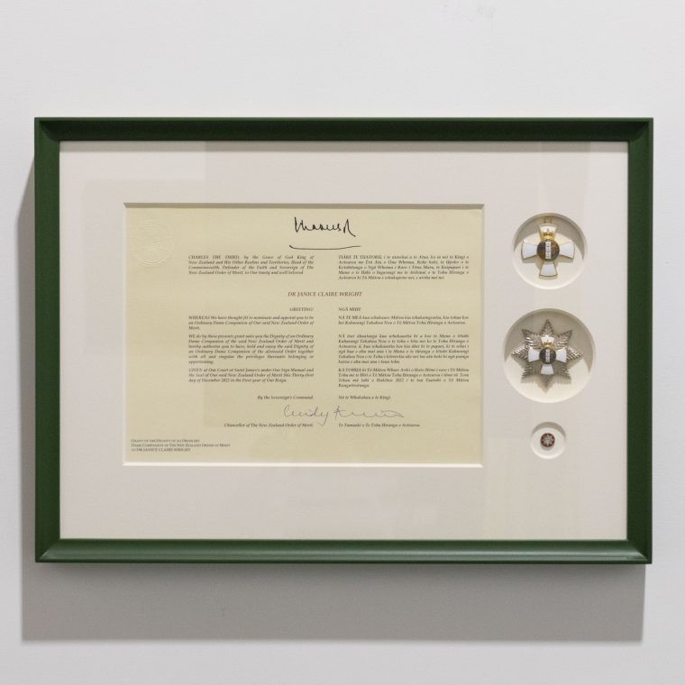 New Zealand Order of Merit certificate and medals
